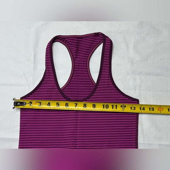 Lululemon Cool Racerback Hyper Stripe Raspberry Glo Light Plum Women’s Sz:6 - Picture 4 of 5